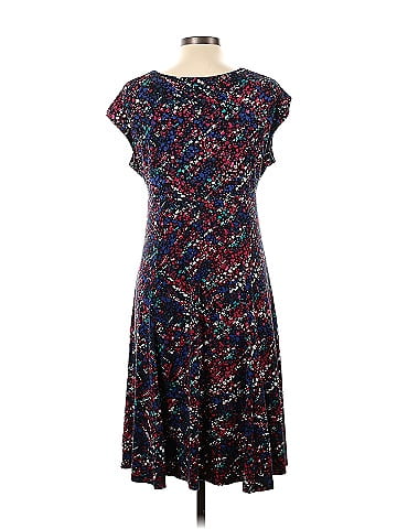 Talbots Outlet Multi Color Black Casual Dress Size L Petite 44