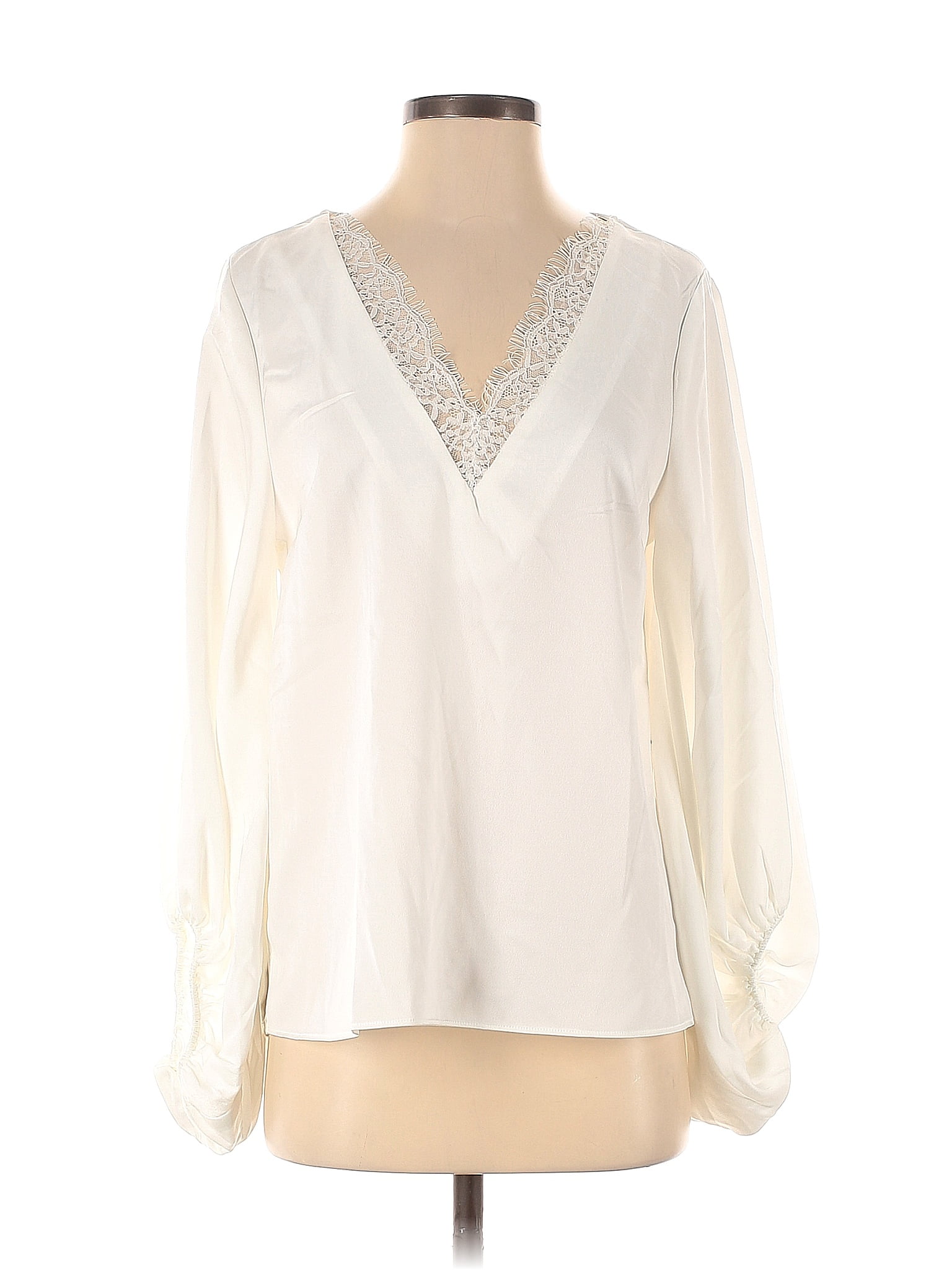 Mustard Seed 100% Polyester Ivory Long Sleeve Blouse Size S - 68% off ...