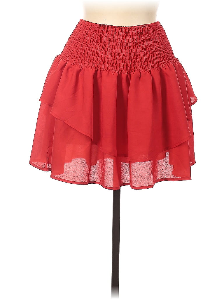 Zaful Solid Red Casual Skirt Size M - photo 1