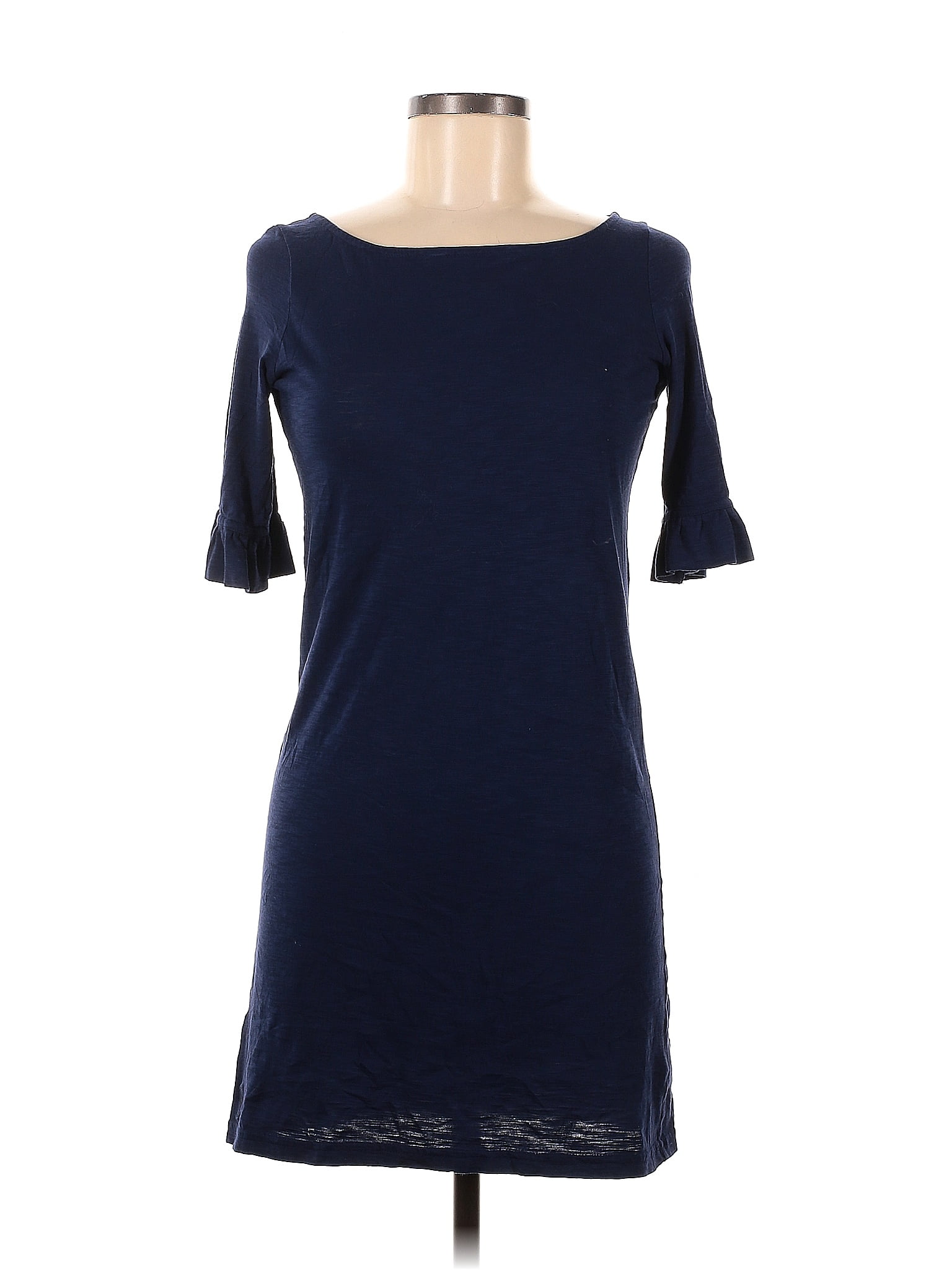 Lilly Pulitzer 100% Cotton Solid Navy Blue Casual Dress Size XS - 70% ...