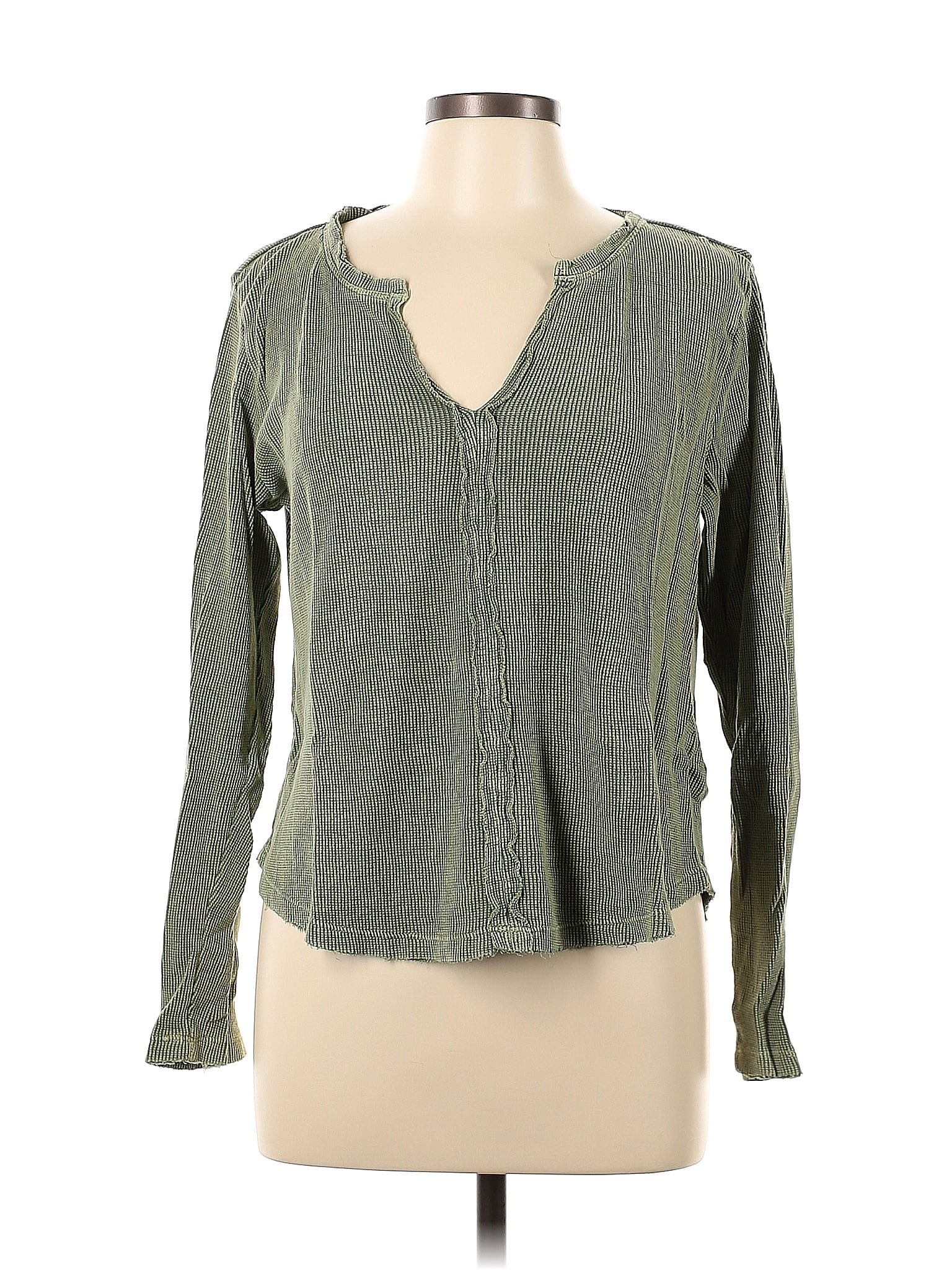 Pilcro Green Thermal Top Size L - 64% off | ThredUp