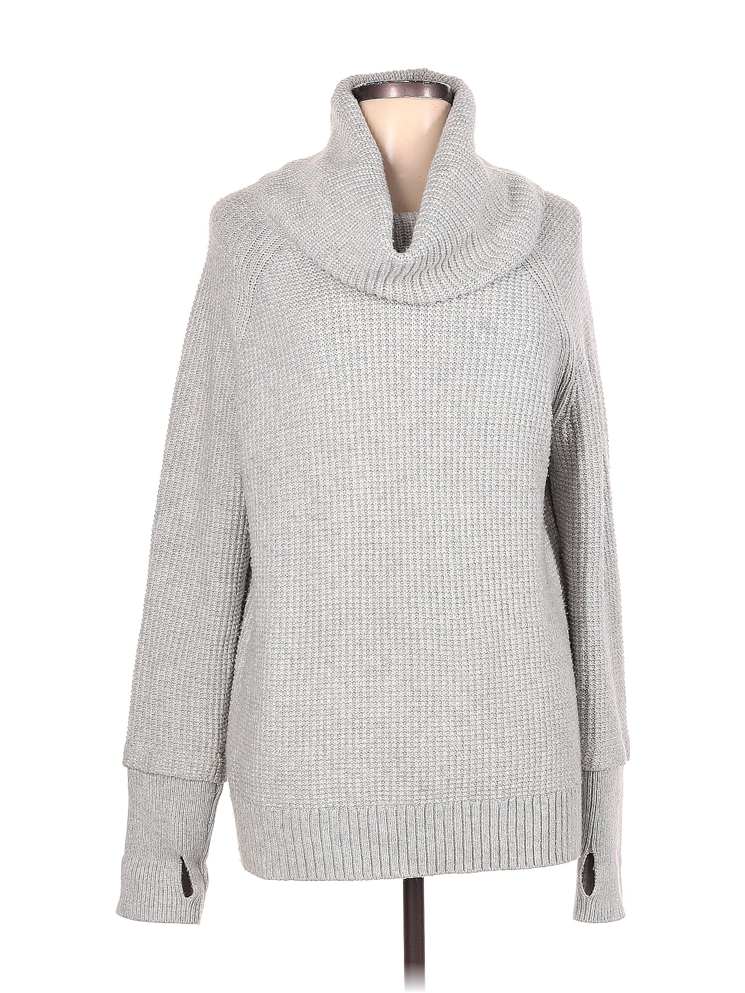 Market and Spruce Color Block Solid Gray Turtleneck Sweater Size L - 65 ...