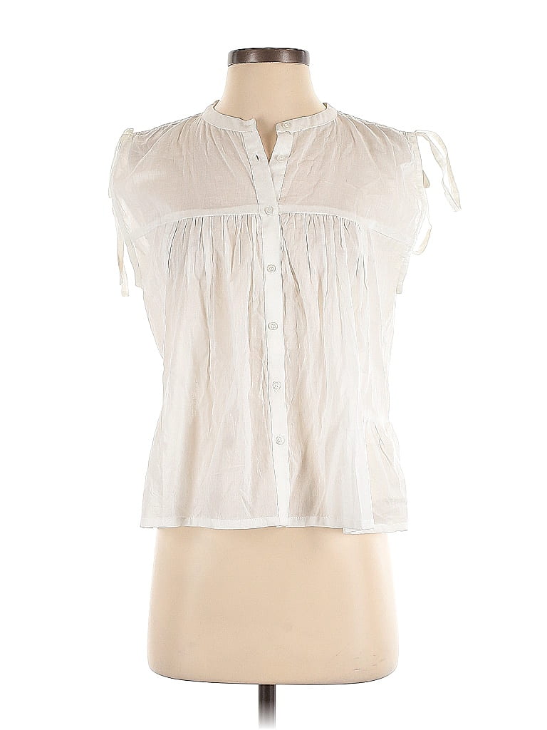 Compania Fantastica 100% Cotton White Short Sleeve Button-Down Shirt ...