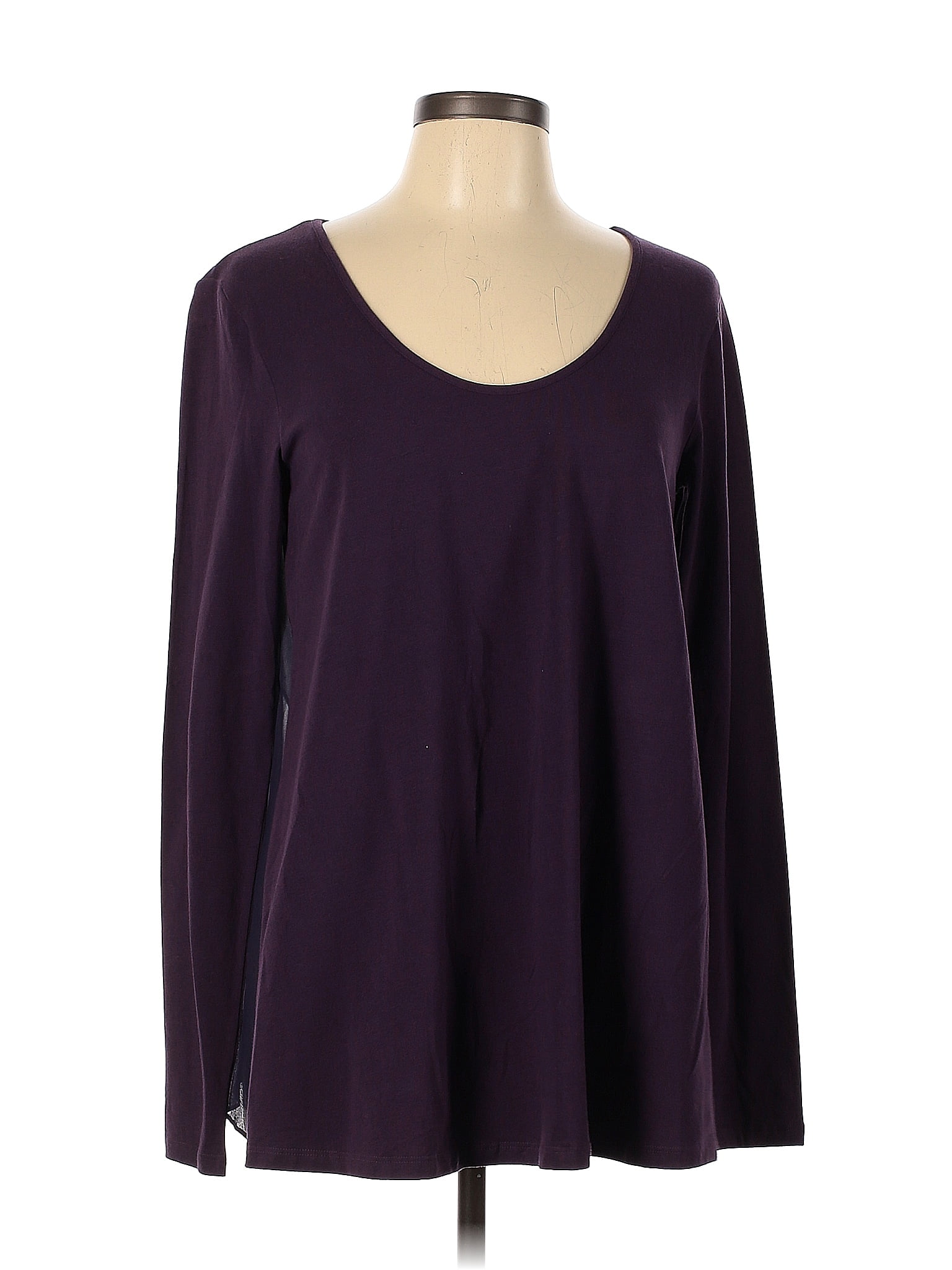 Theory Solid Purple Long Sleeve Top Size L 82 Off Thredup