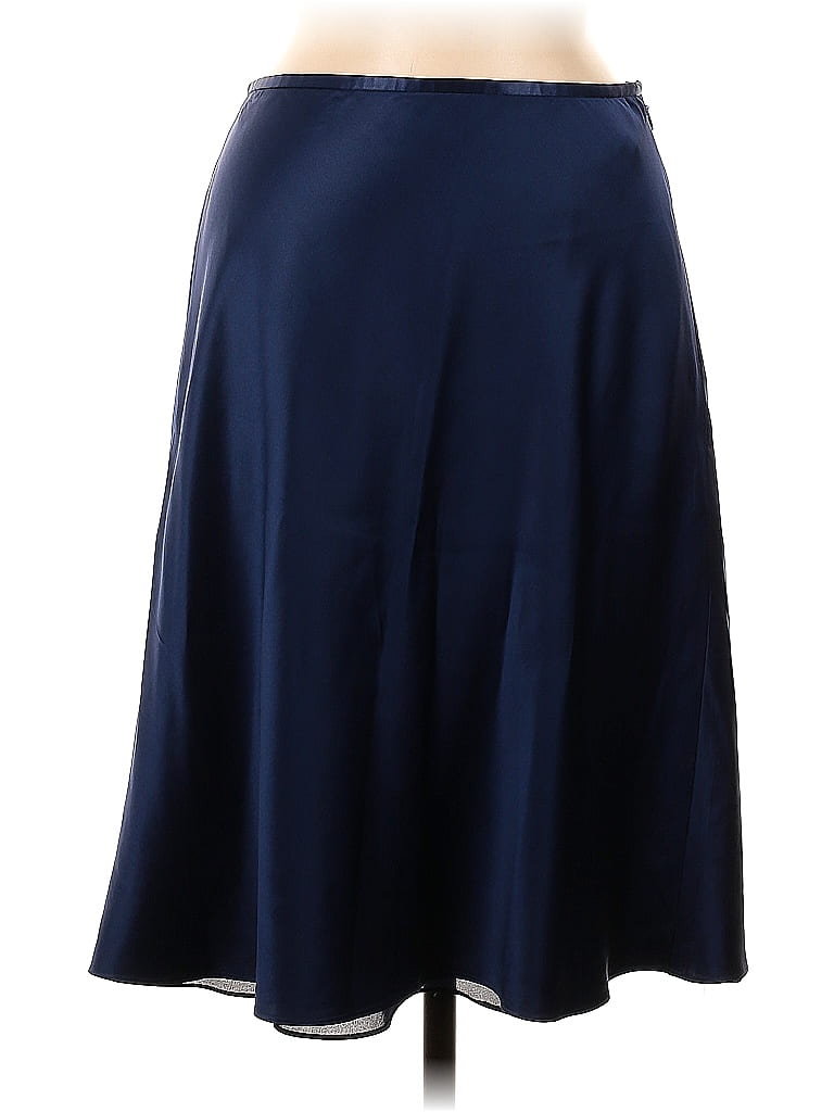 Lauren by Ralph Lauren 100% Silk Solid Navy Blue Silk Skirt Size 6 - 71 ...