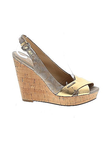 Coach gold hot sale wedge sandals