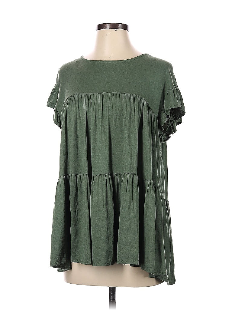 The Entro Summer Green Puff Sleeve Dress
