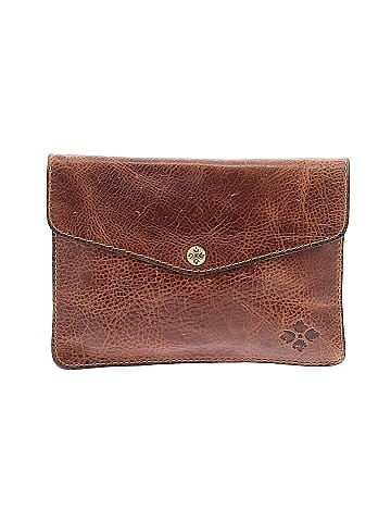 Patricia Nash 100 Leather Solid Brown Leather Clutch One Size