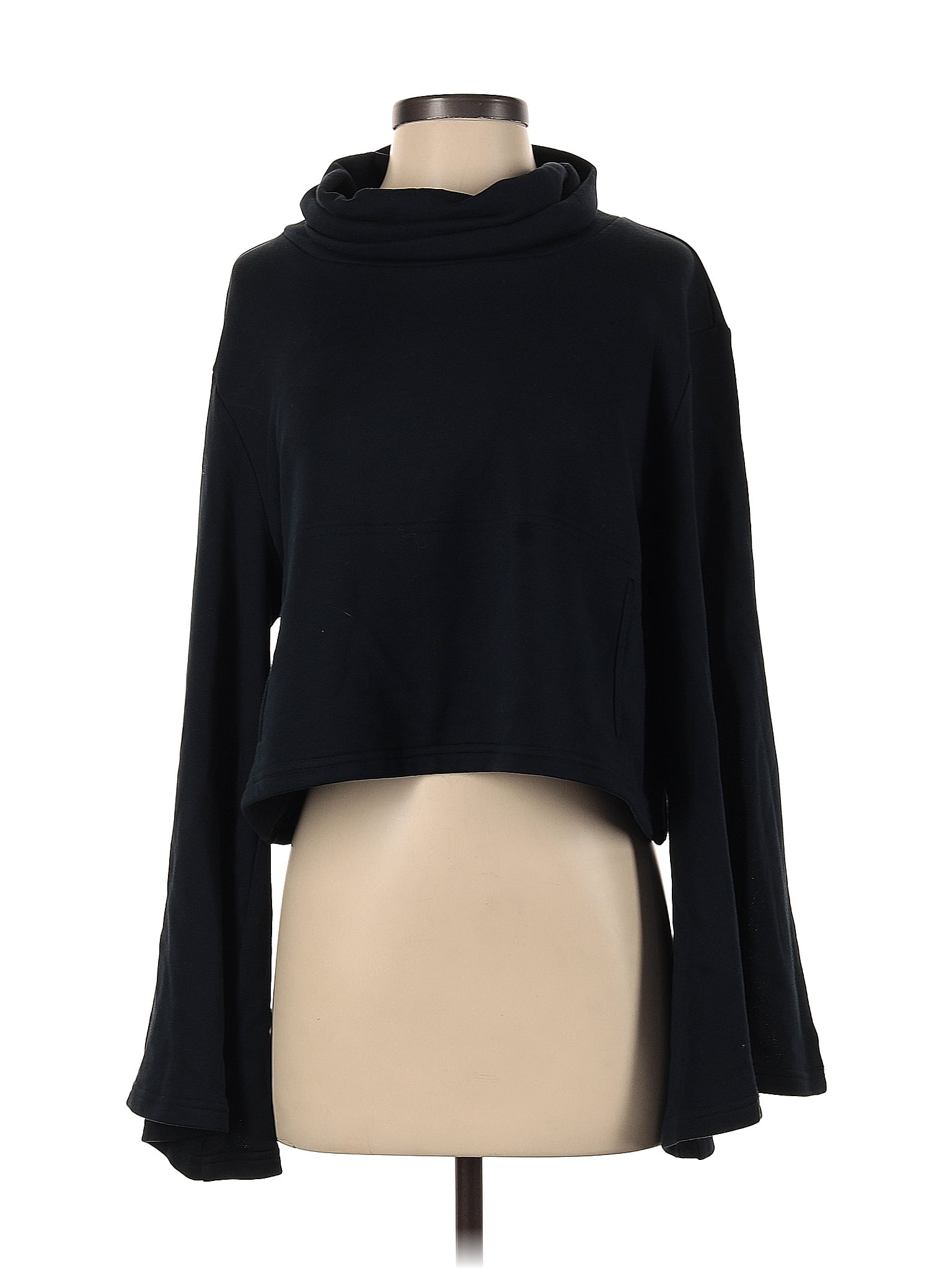 Fp Colorblock Sweater FP Movement 100% Cotton Color Block Solid Black Turtleneck Sweater Size ...