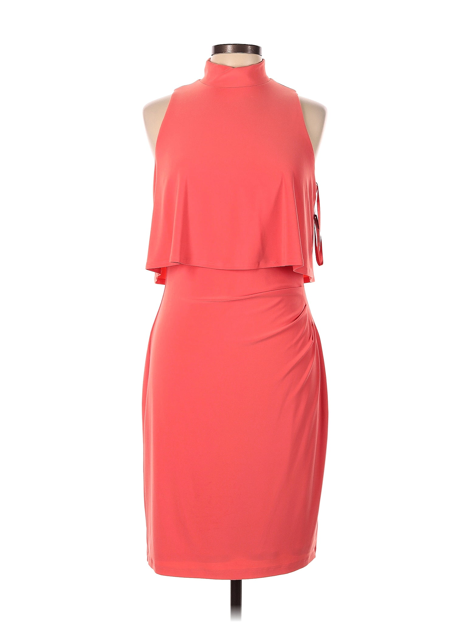 Lauren By Ralph Lauren Solid Pink Orange Casual Dress Size 10 - 72% Off 