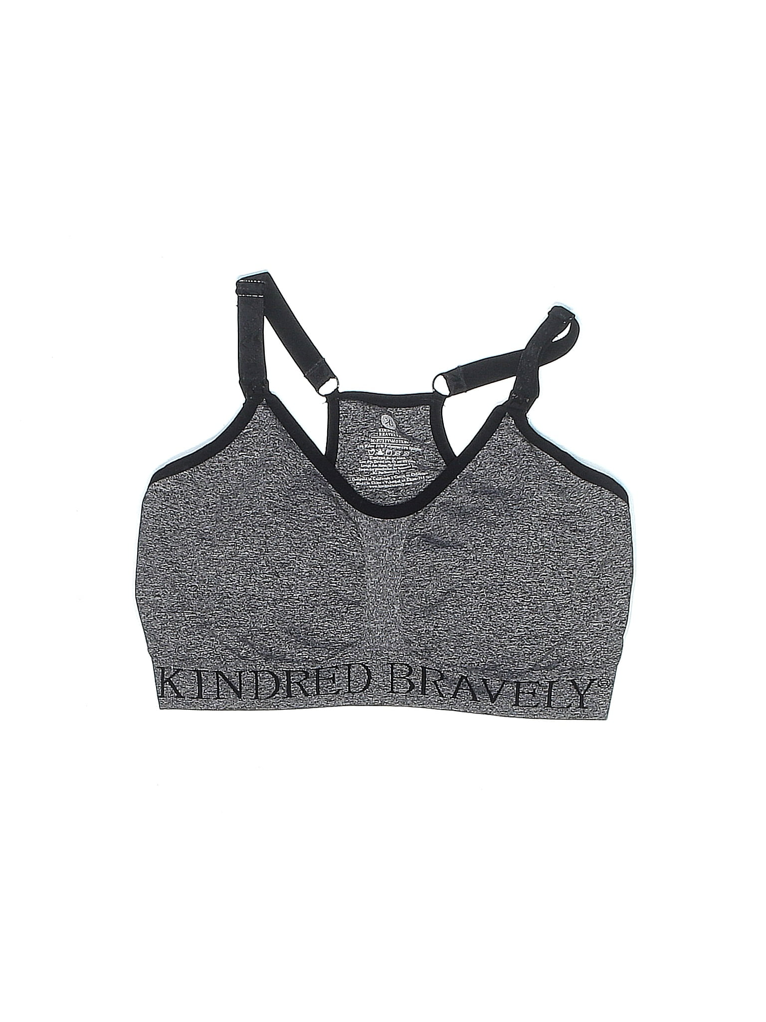 Kindred Bravely Graphic Gray Sports Bra Size S (Maternity) - 52% off