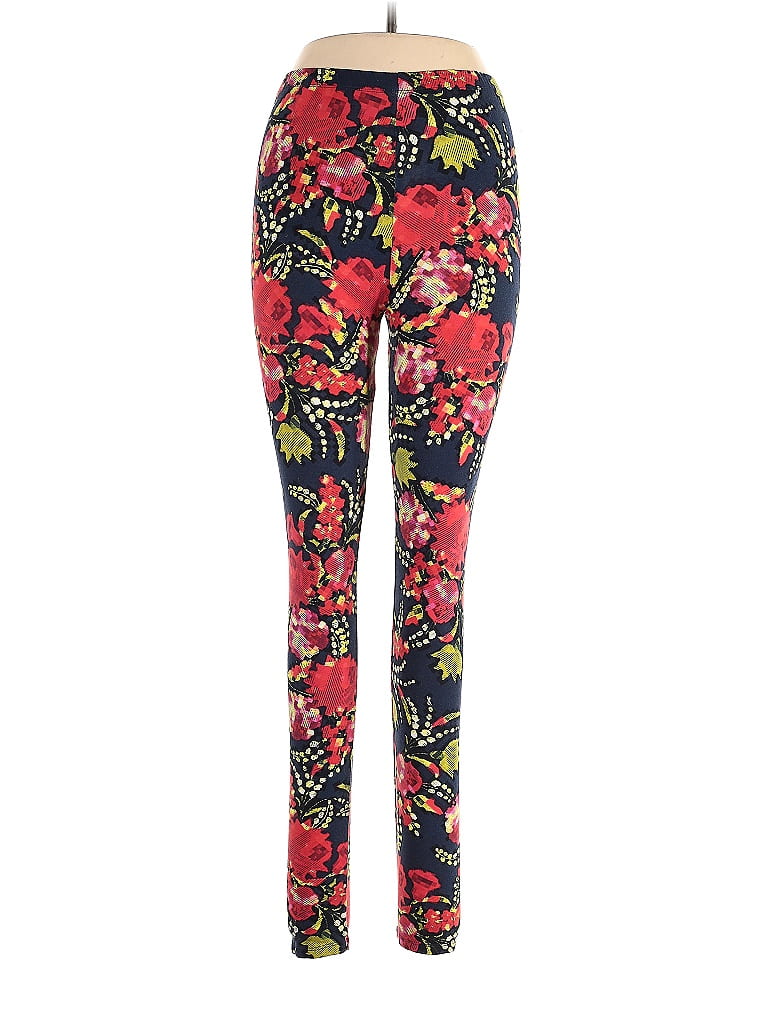 Body Central Floral Floral Motif Baroque Print Graphic Tropical Red Leggings Size L - photo 1