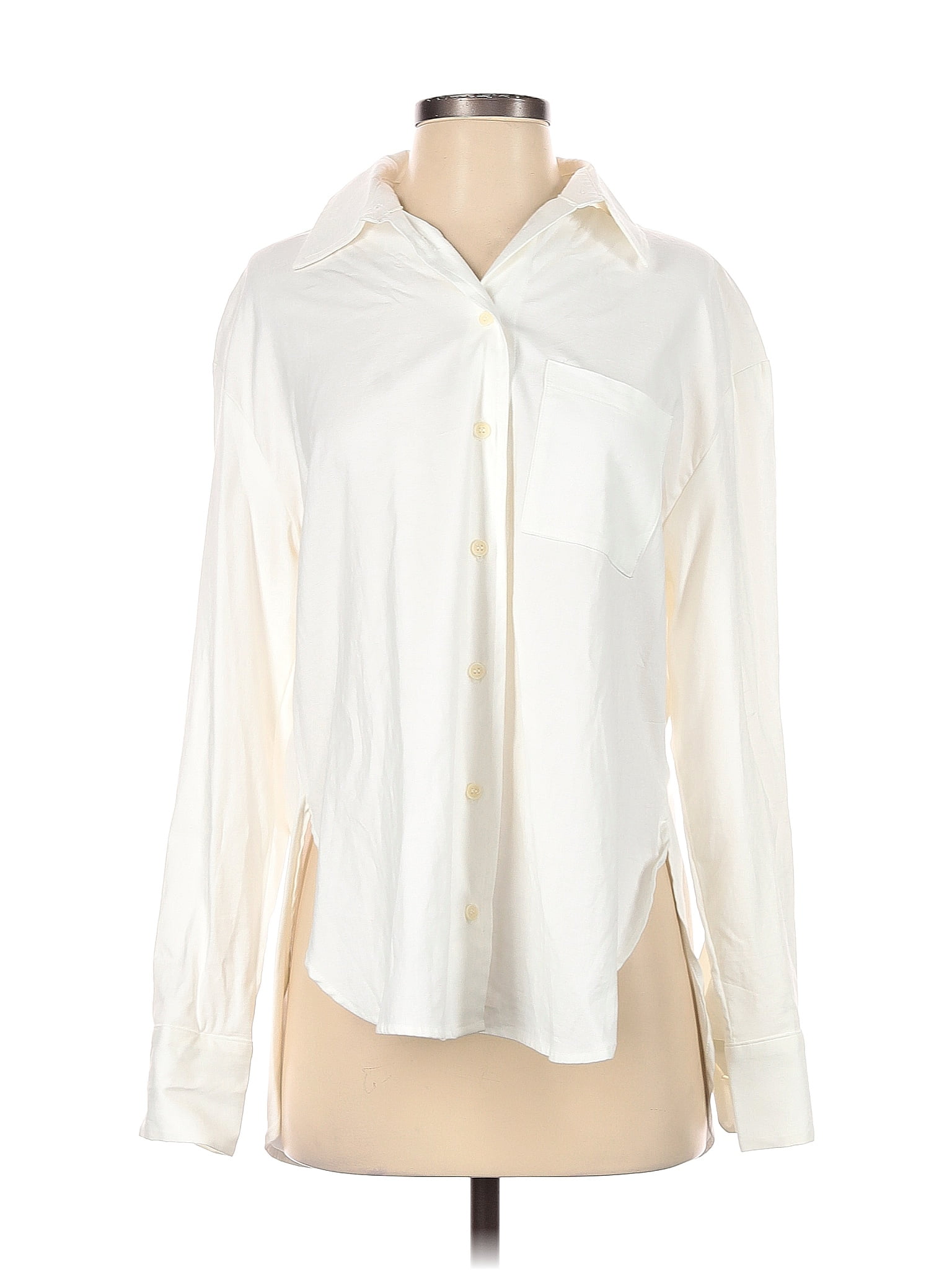 Reformation Solid White Ivory Long Sleeve Blouse Size Xs 64 Off