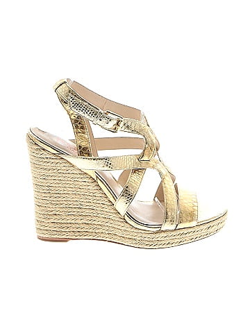 Michael kors gold hot sale wedge shoes