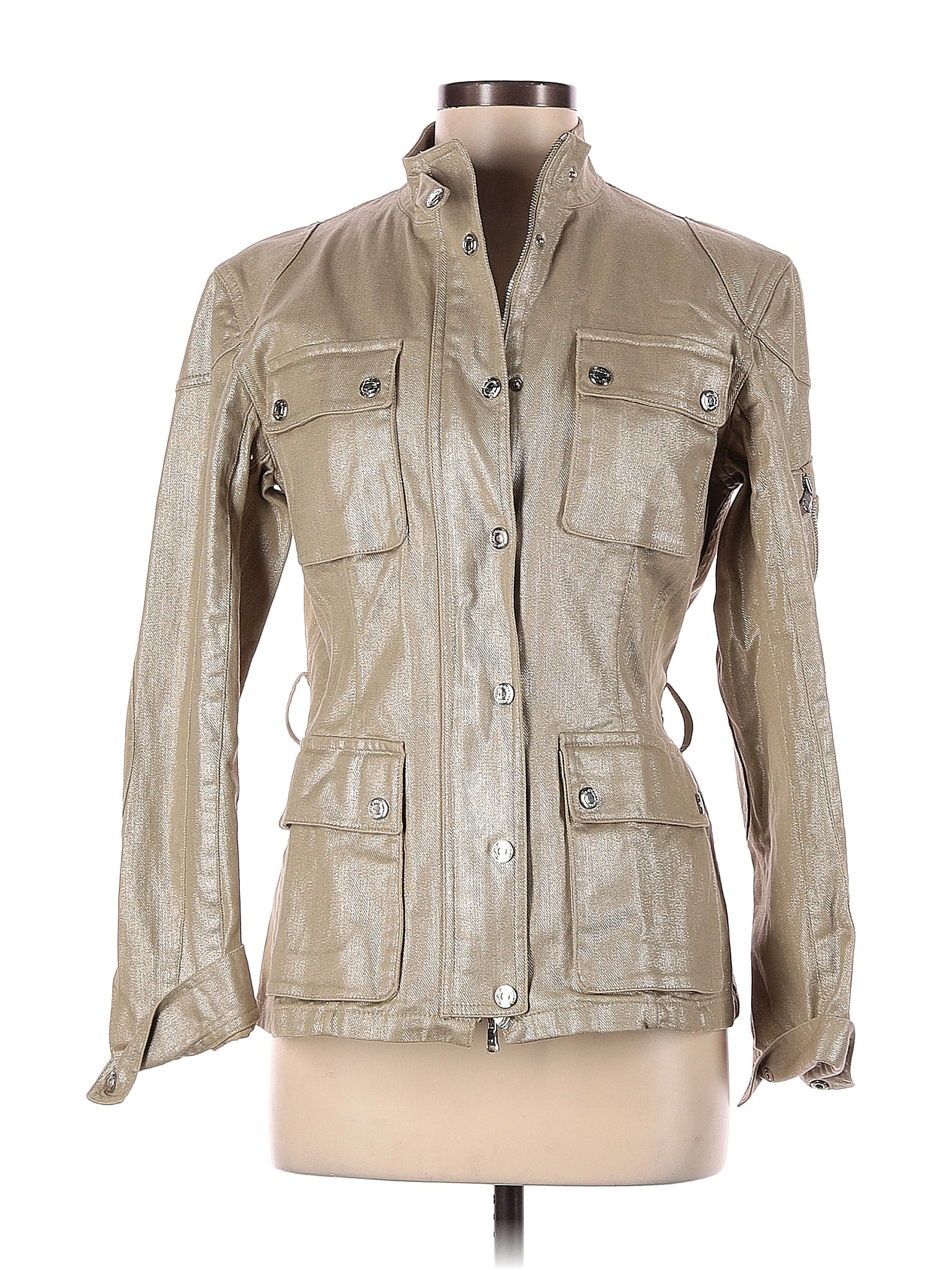 Ralph Lauren Black Label Solid Tan Denim Jacket Size 6 79 Off Thredup 3493