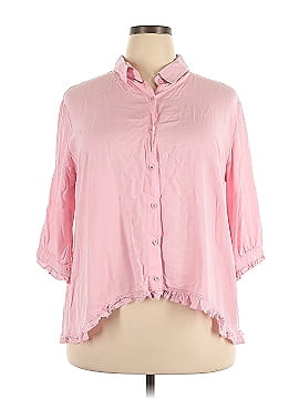 Unbranded 3/4 Sleeve Button-Down Shirt (view 1)