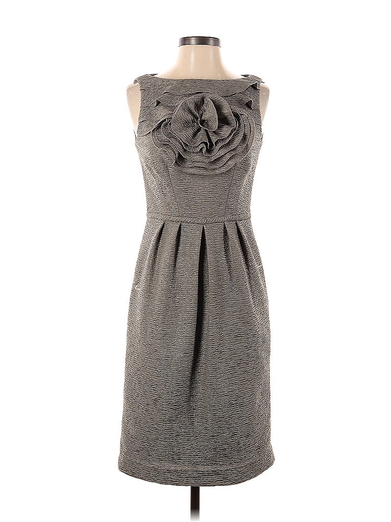 Adrianna Papell 100% Polyester Solid Marled Tweed Gray Cocktail Dress Size 4 - photo 1