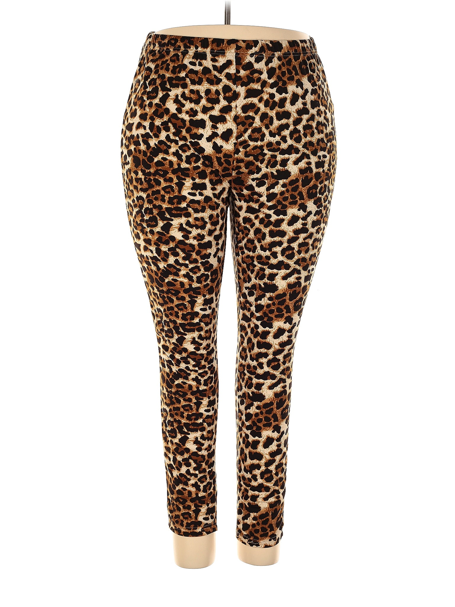 Shein Leopard Print Multi Color Brown Leggings Size 4X Plus 12