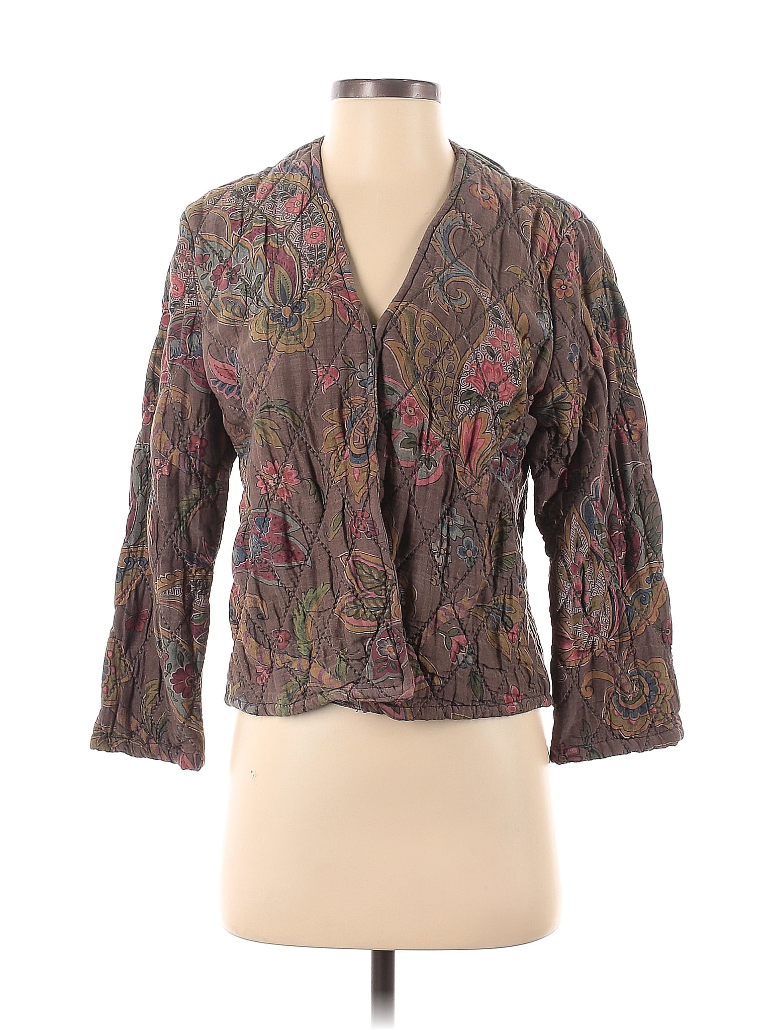 Pull-Doudoune Coldwater Creek Femme 2XL | Couleur Violet | Demi-Zip | Occasion Très Bon état