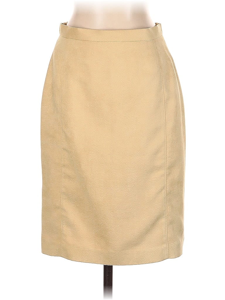 Abiana Solid Jacquard Tan Casual Skirt Size XS - photo 1
