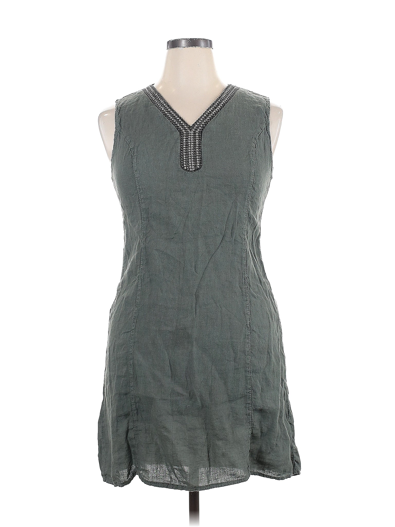 Lina Tomei 100% Linen Solid Gray Casual Dress Size XL - 66% off | ThredUp