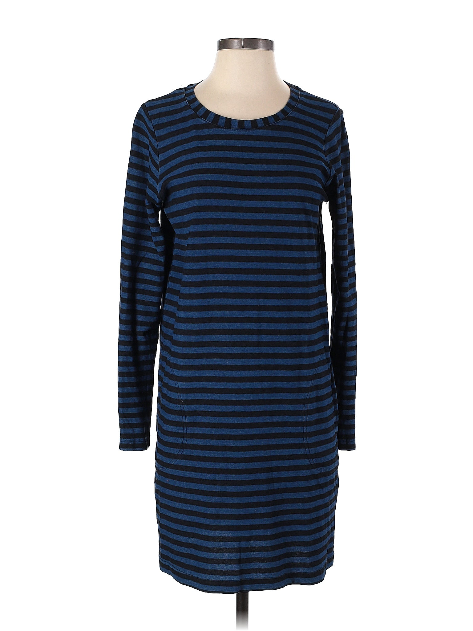 Jane and Delancey Color Block Stripes Multi Color Blue Casual Dress ...