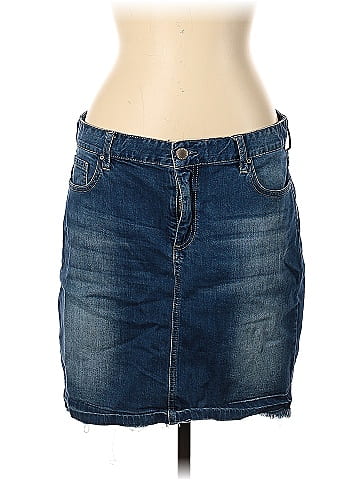 Velvet shop denim skirt