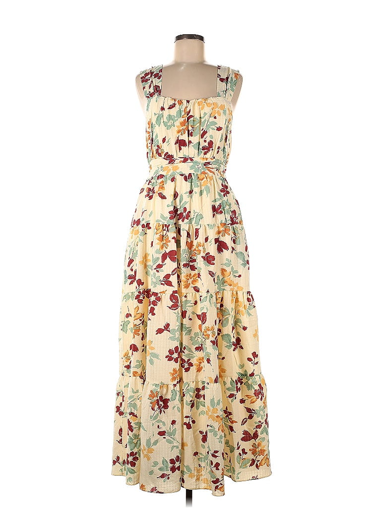Moon River Floral Multi Color Yellow Casual Dress Size M - 70% off ...