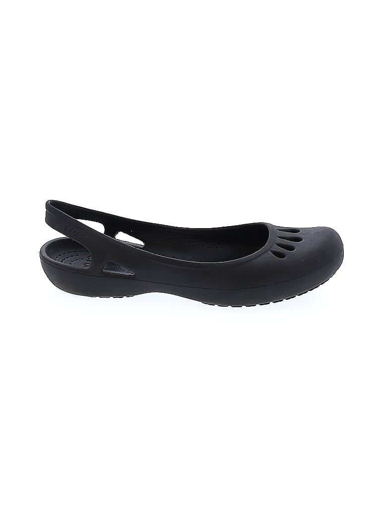 Crocs Solid Black Flats Size 10 - 28% off | ThredUp