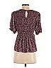 In Loom 100% Polyester Burgundy Short Sleeve Blouse Size S - photo 2