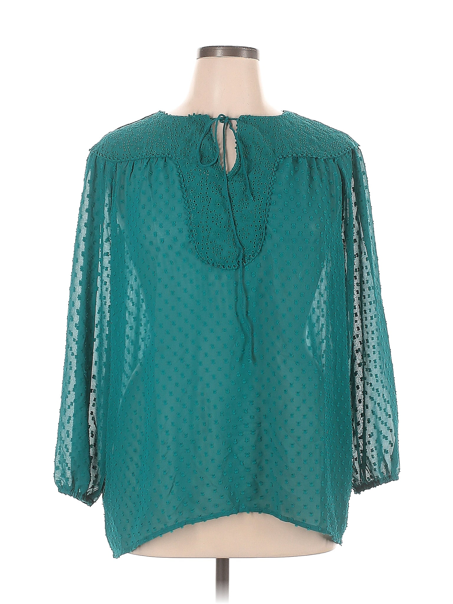 Matilda Jane Polka Dots Teal Long Sleeve Blouse Size Xl 61 Off Thredup