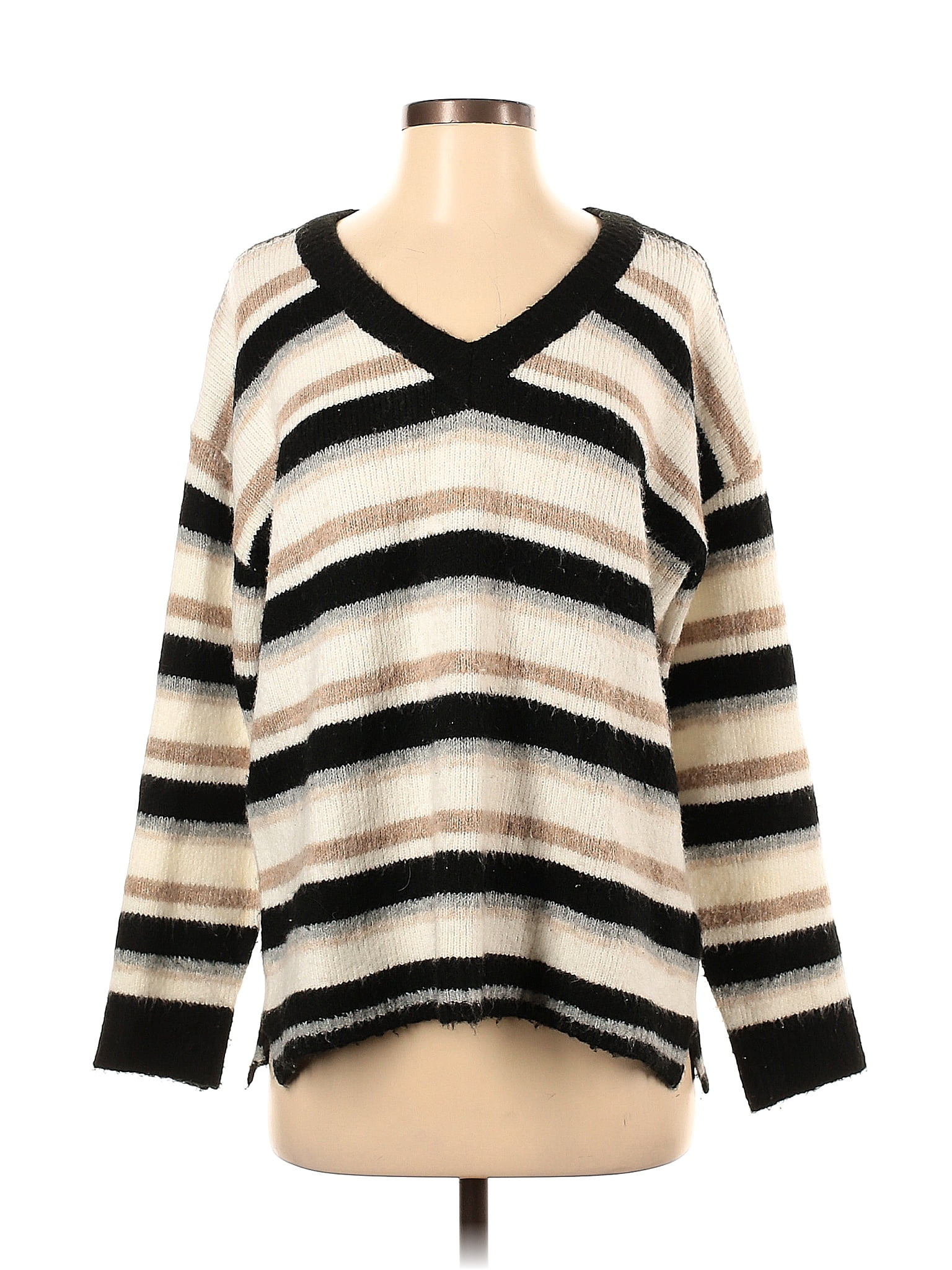 Drew Stitch Striped Color Block Sweater main image 0