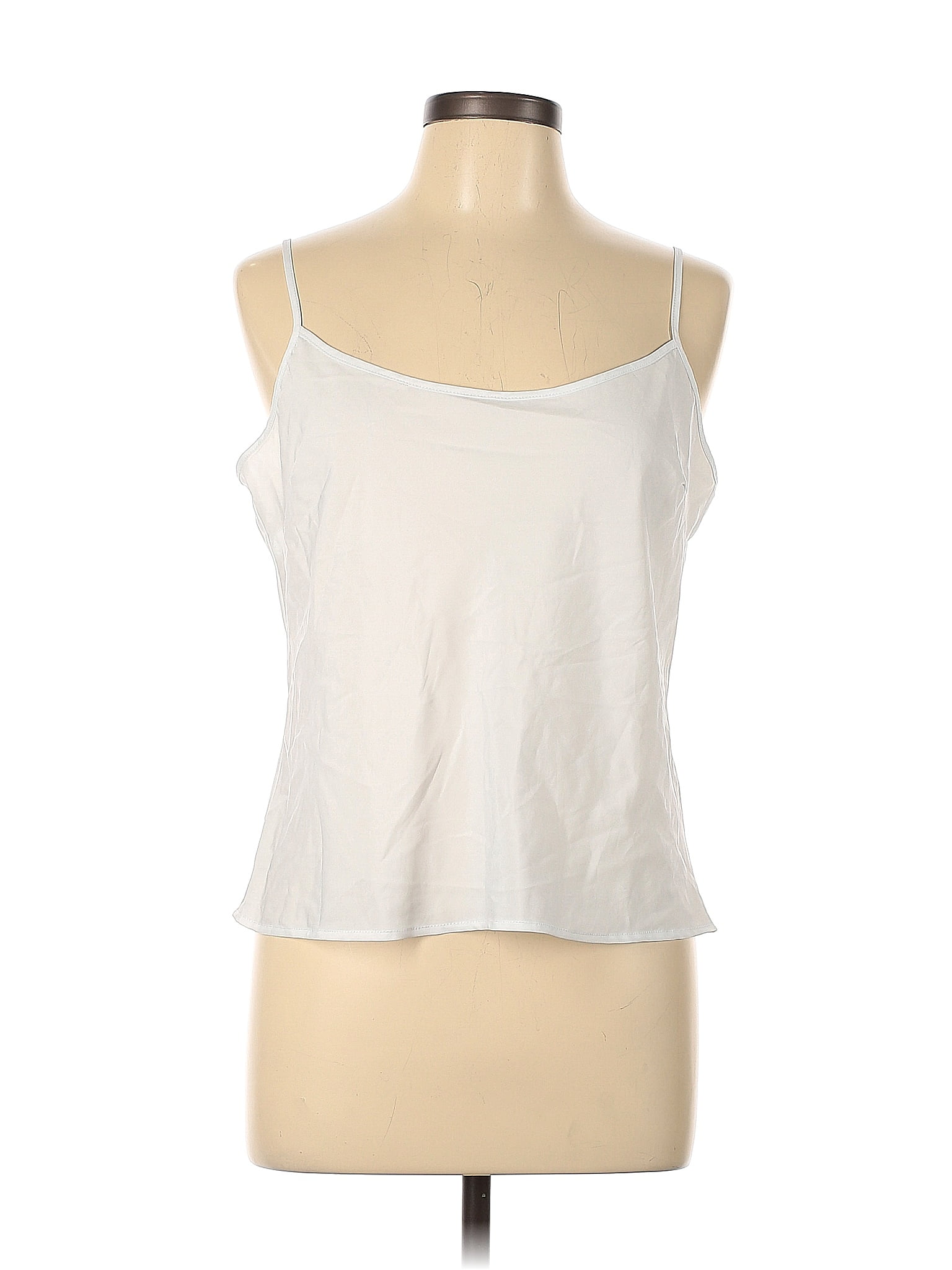 DKNY 100% Polyester White Sleeveless Blouse Size L - 82% off | ThredUp