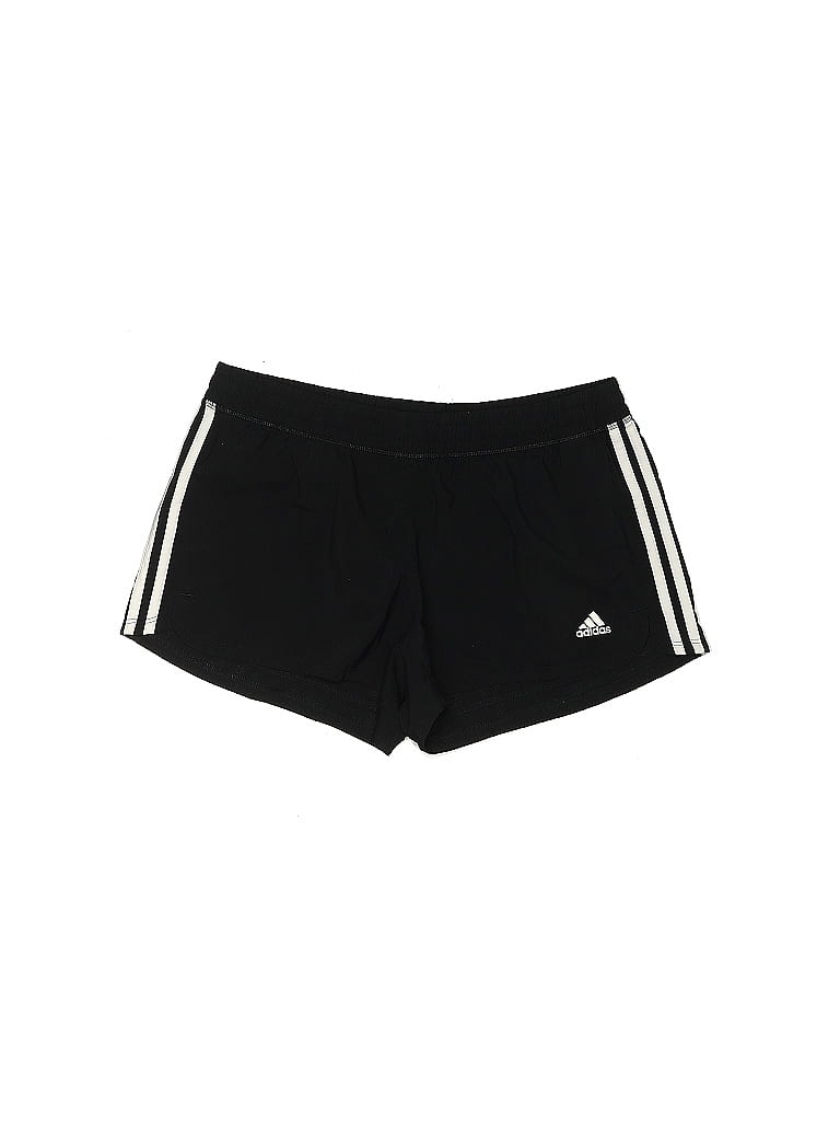 Adidas 100% Polyester Solid Stripes Chevron Black Athletic Shorts Size L - photo 1