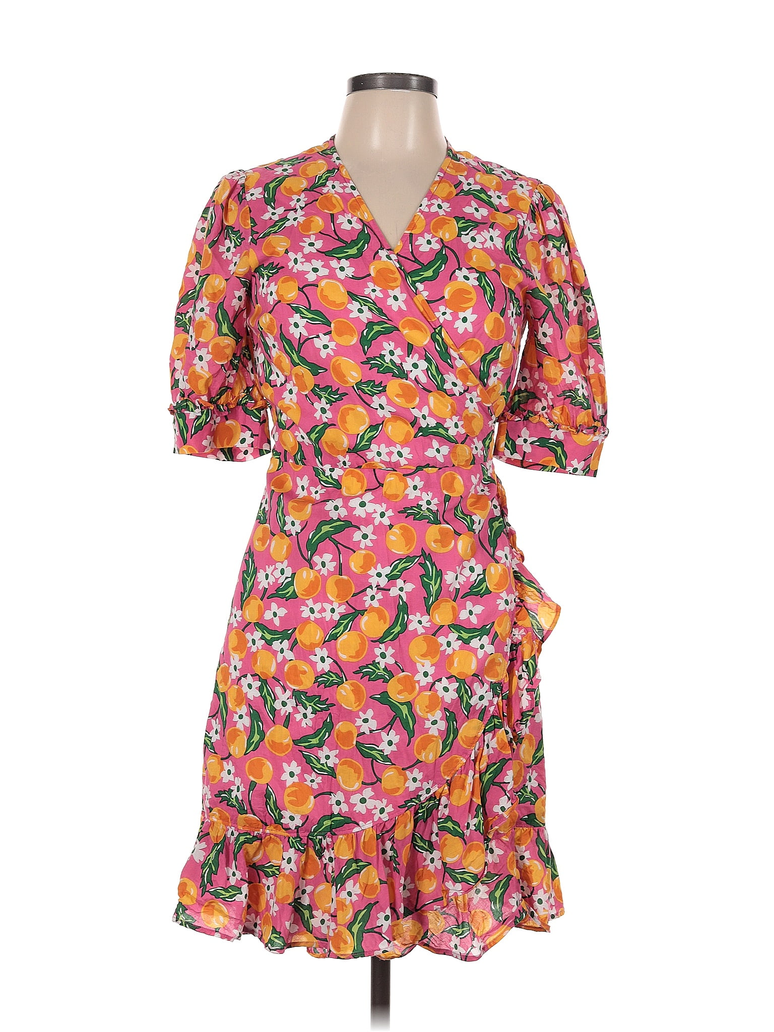 Draper James Floral Multi Color Orange Casual Dress Size 8 - 71% off ...
