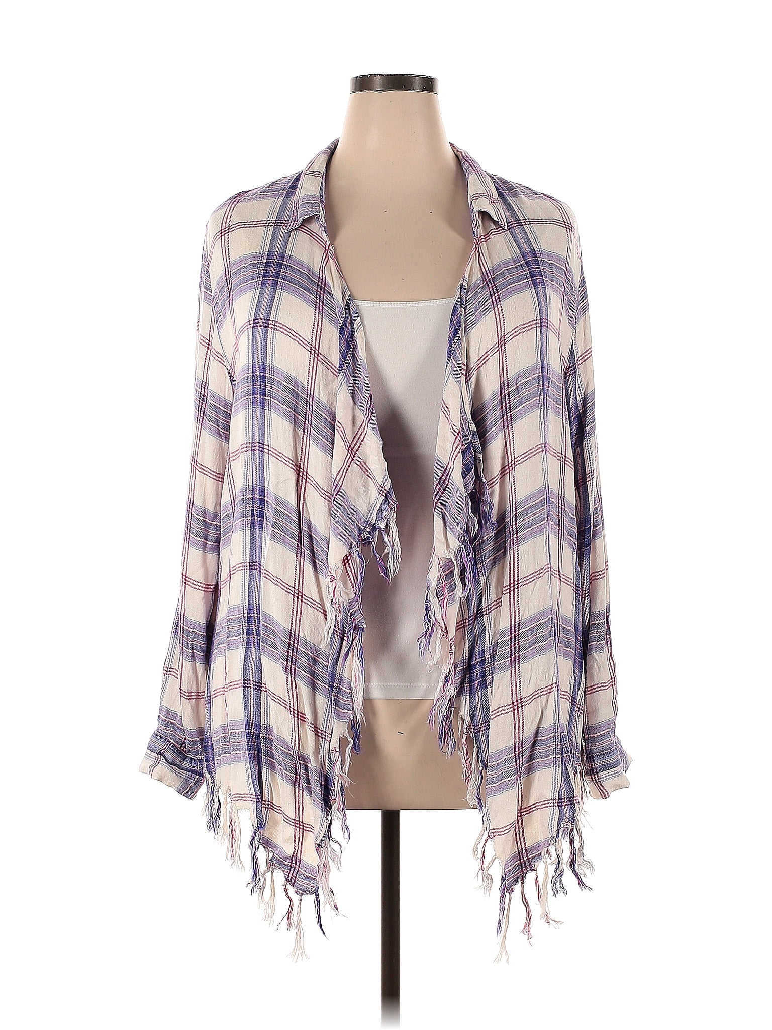 Willow and clay deals plaid fringe top