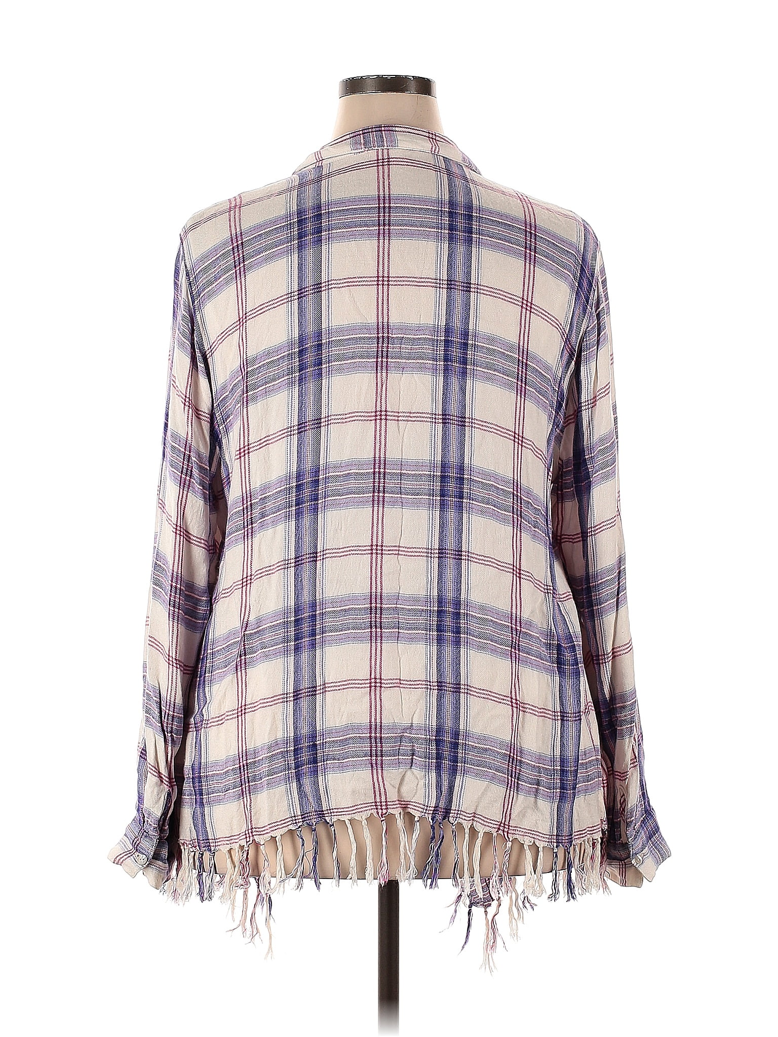 Willow and clay on sale plaid fringe top