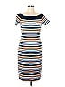 MICHAEL Michael Kors Stripes Blue Casual Dress Size L - photo 1