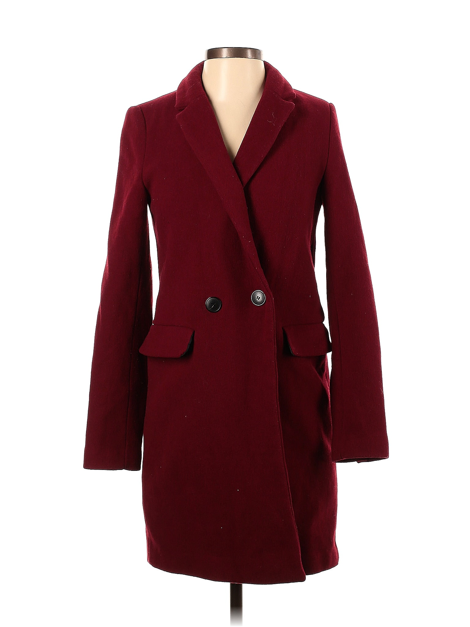 Zara masculine coat burgundy sale