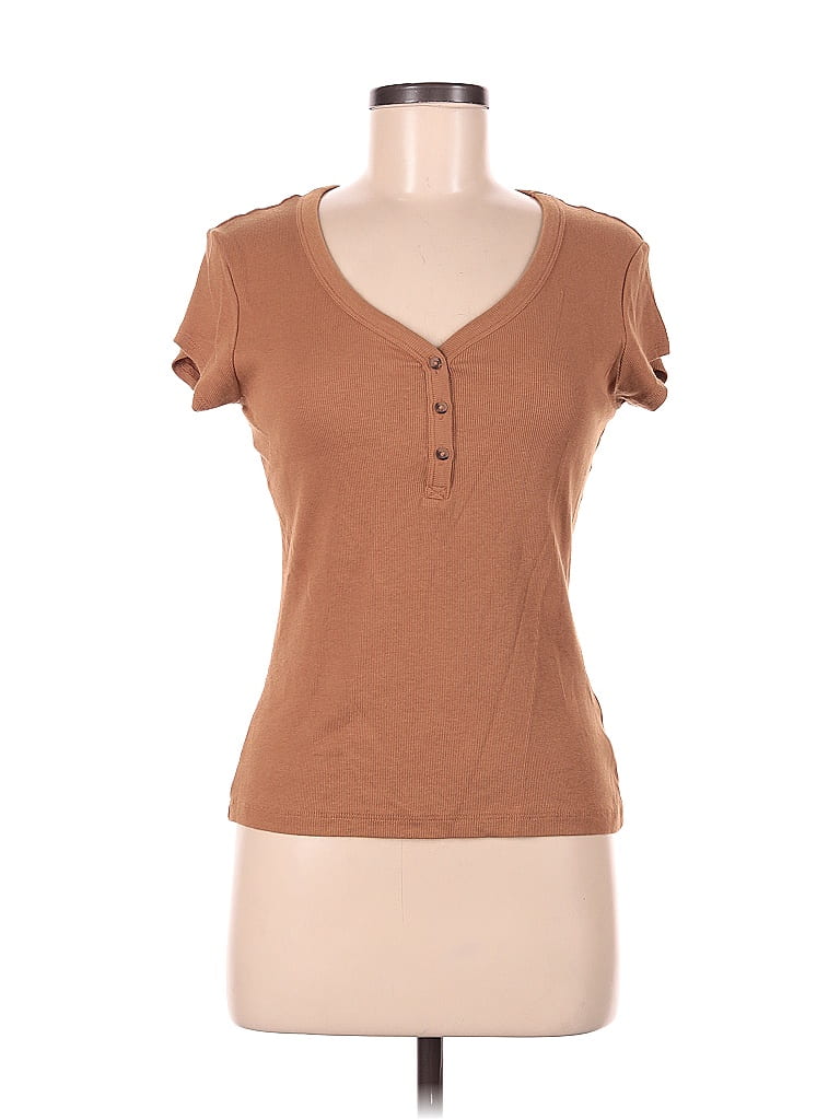Joie Solid Brown Short Sleeve Henley Size M - 76% off | ThredUp