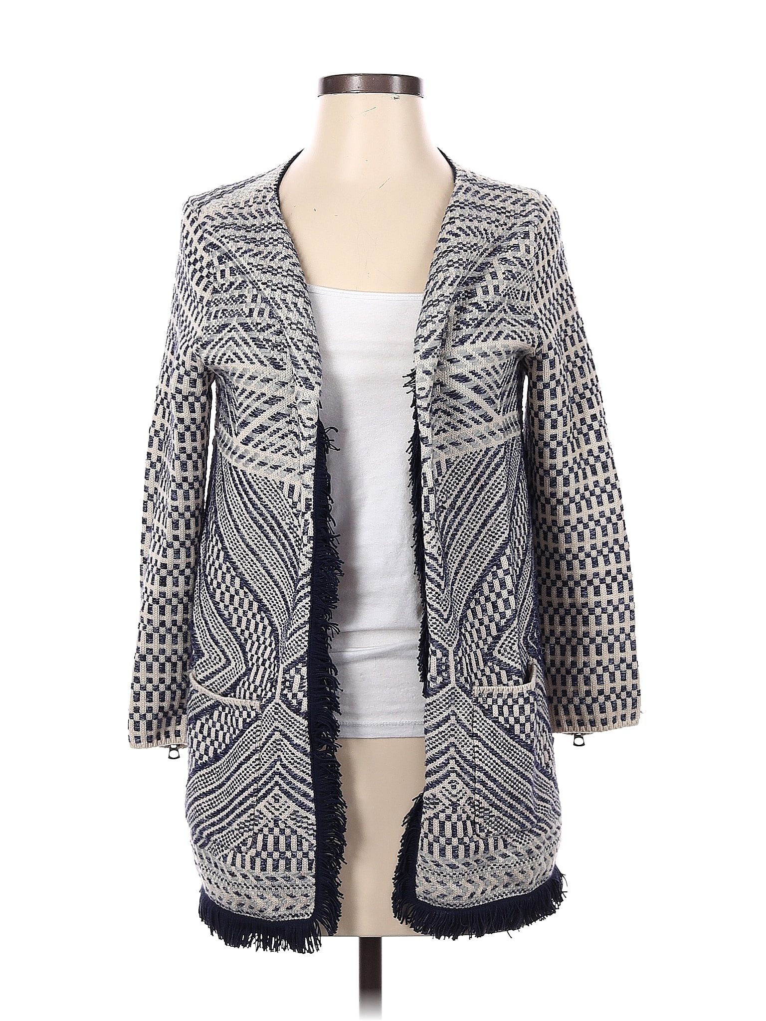 Lucky Brand 100% Cotton Color Block Multi Color Gray Cardigan Size S - 73%  off