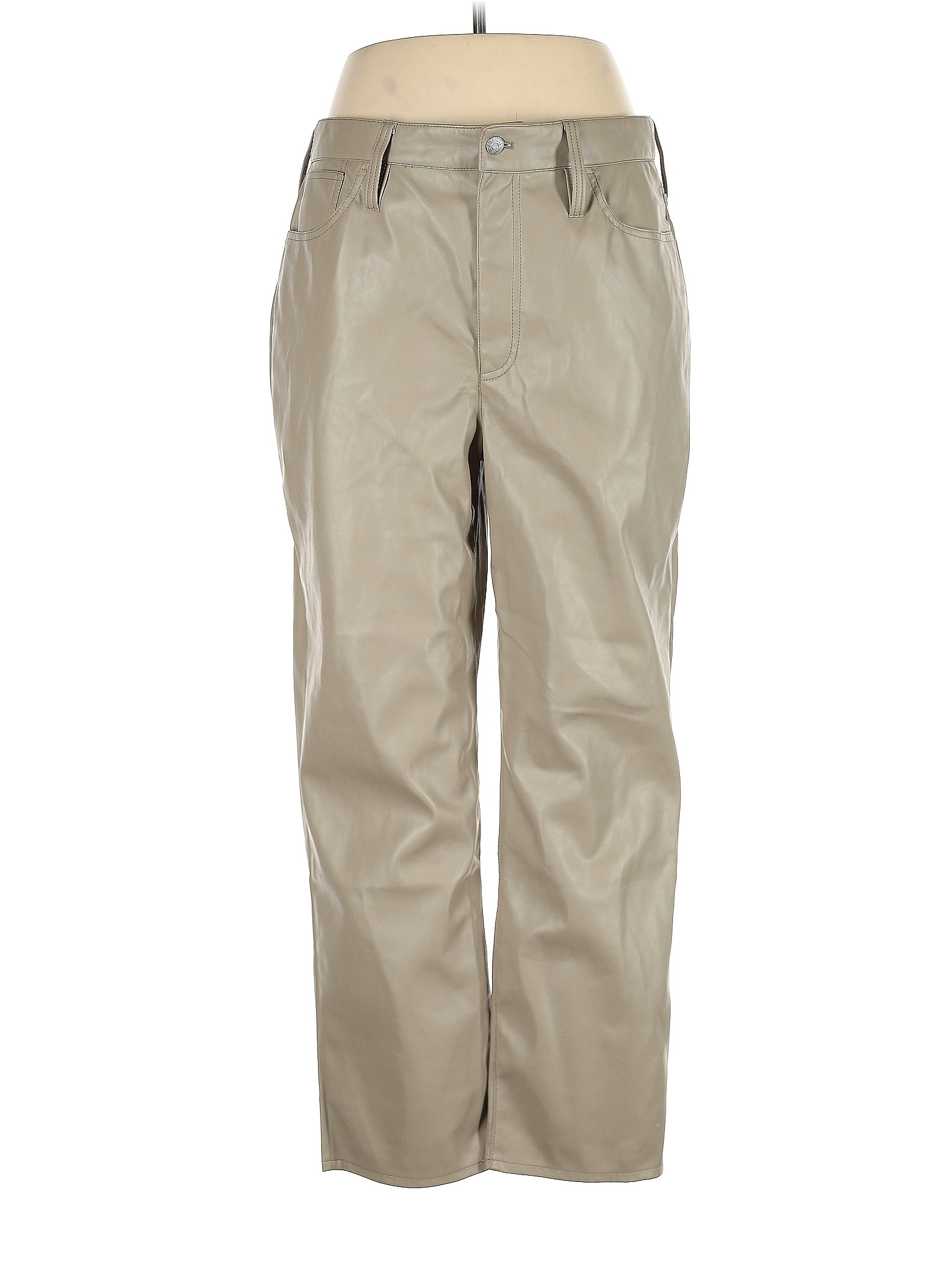 Madewell 100 Polyurethane Solid Tan Faux Leather Pants 32 Waist 69 off ThredUp