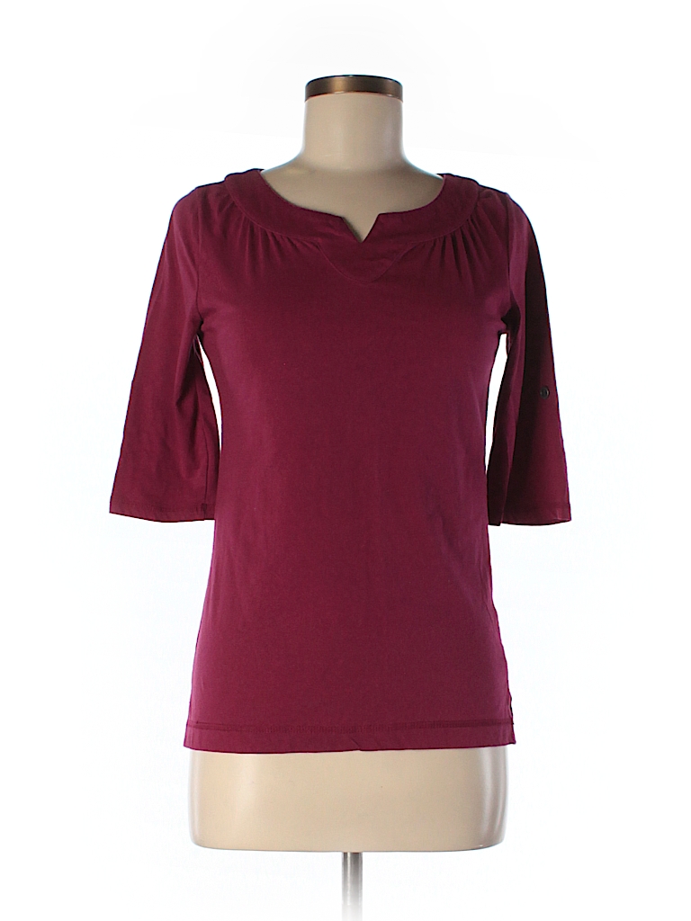 Great Northwest Solid Burgundy 3/4 Sleeve T-Shirt Size S - 66% off ...