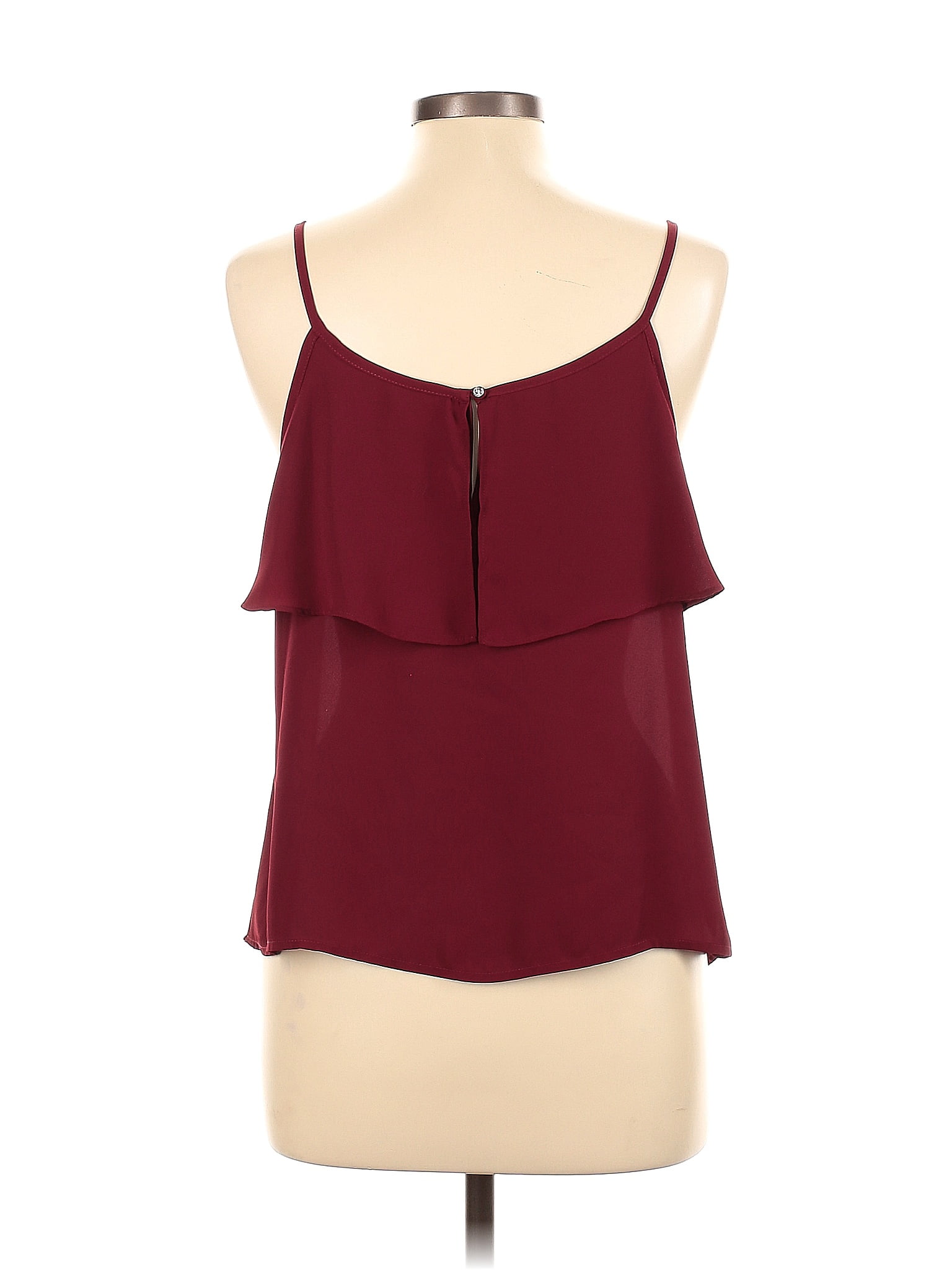 Stoosh 100% Polyester Maroon Burgundy Sleeveless Blouse Size L - 50% off