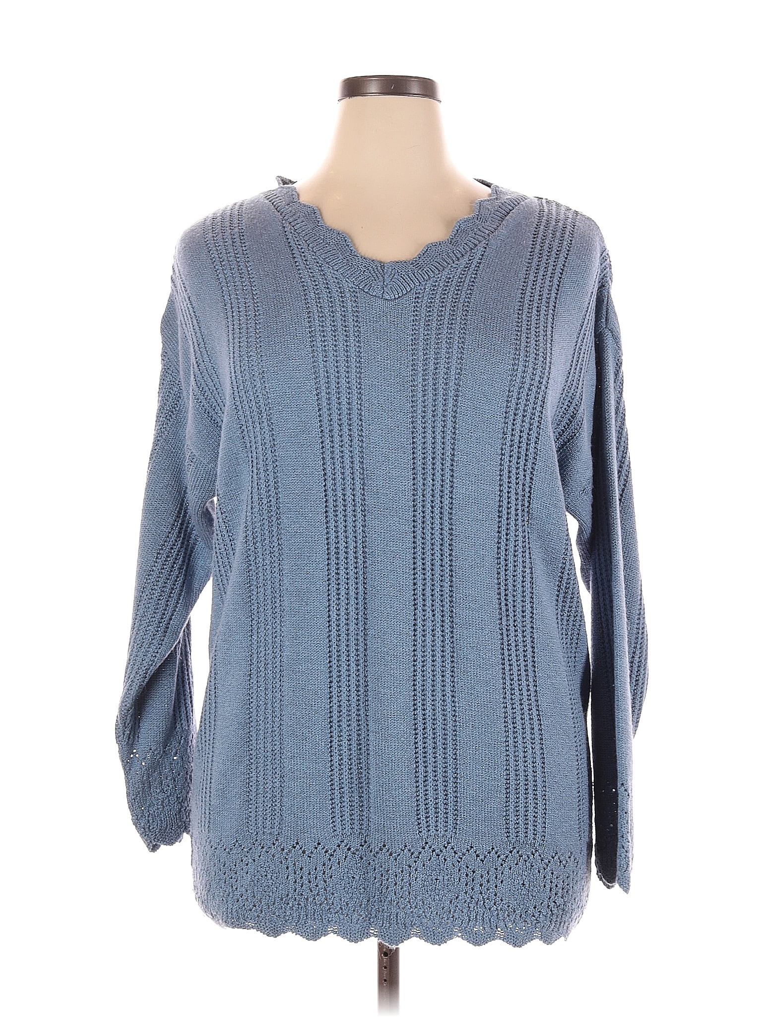 Jaclyn Smith Solid Blue Pullover Sweater Size 16 - 48% off | ThredUp