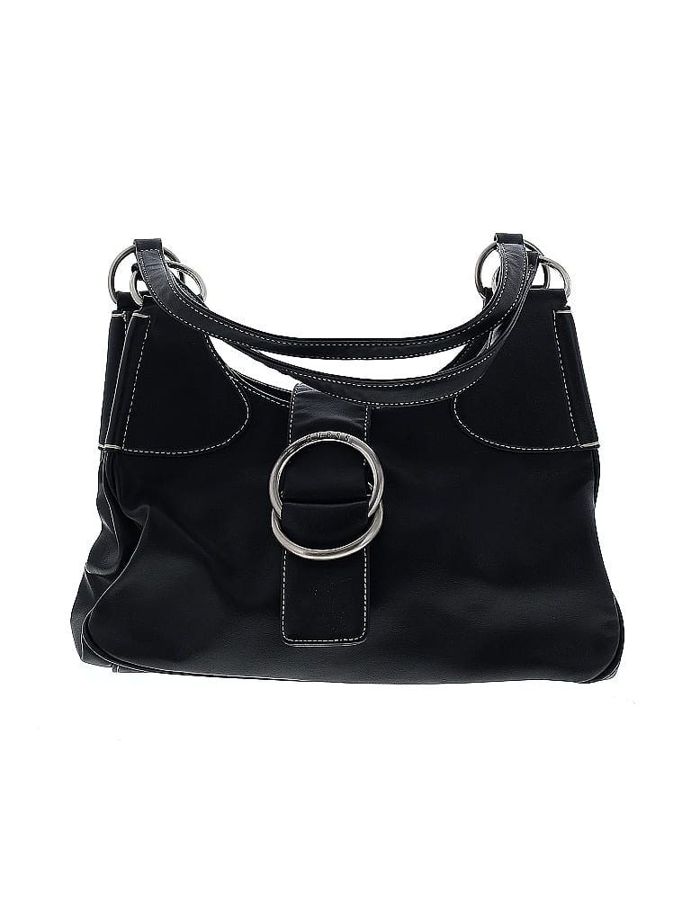 Guess Graphic Solid Black Leather Shoulder Bag One Size 70 off ThredUp