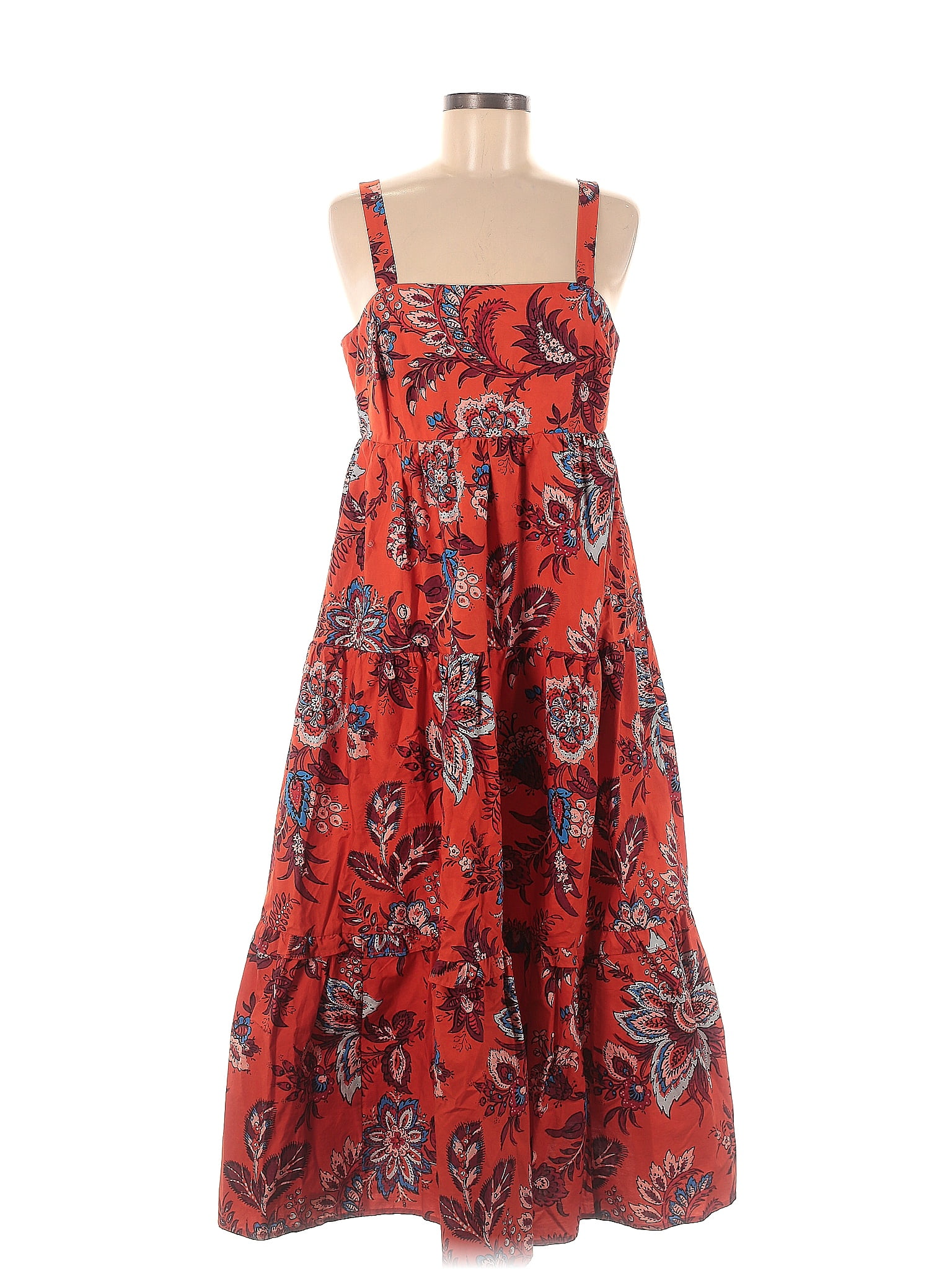 Rhode X Target 100% Cotton Floral Burnt Orange Red Casual Dress Size M ...