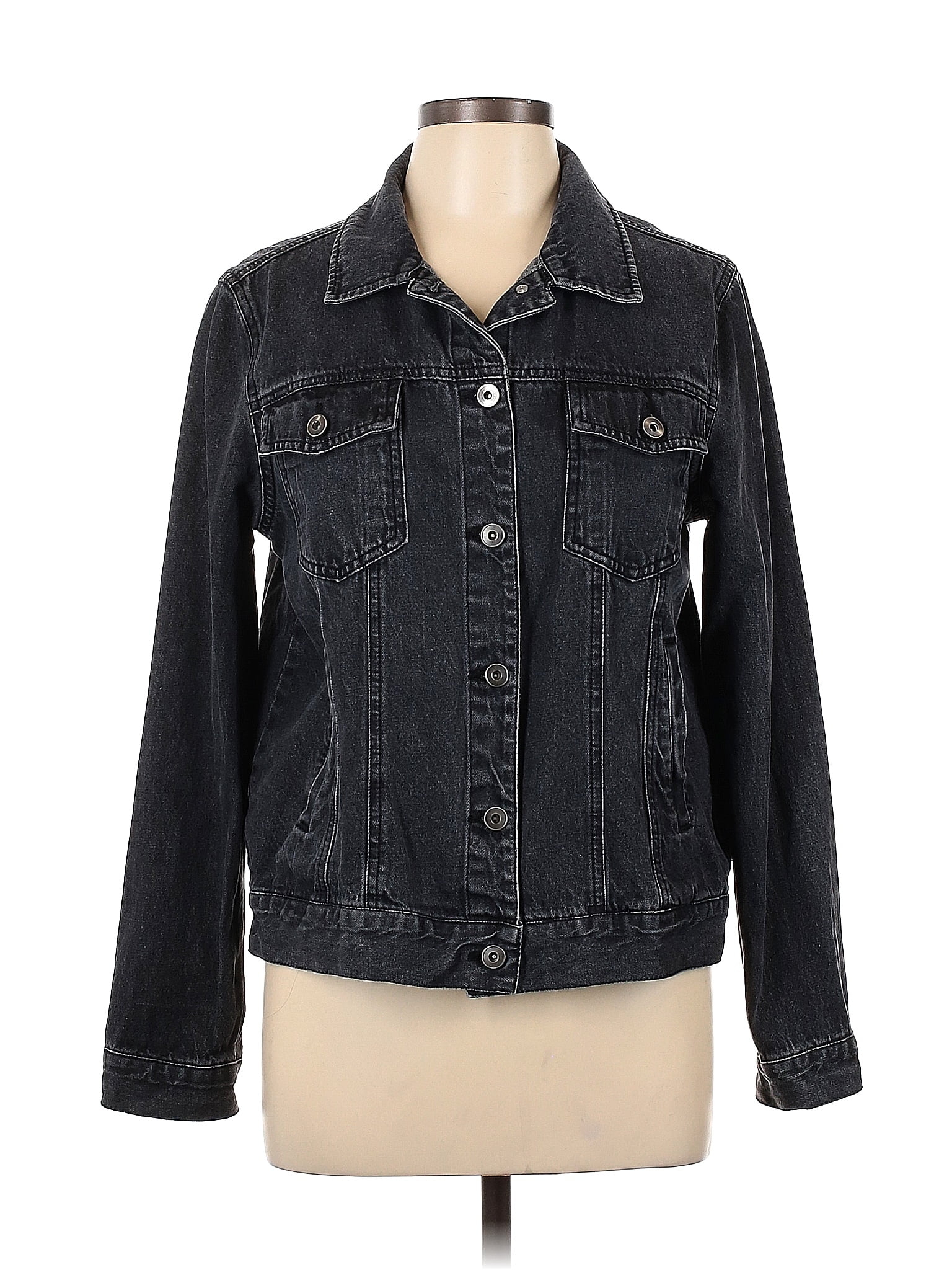 Forever 21 100 Cotton Black Denim Jacket Size L 43 Off Thredup