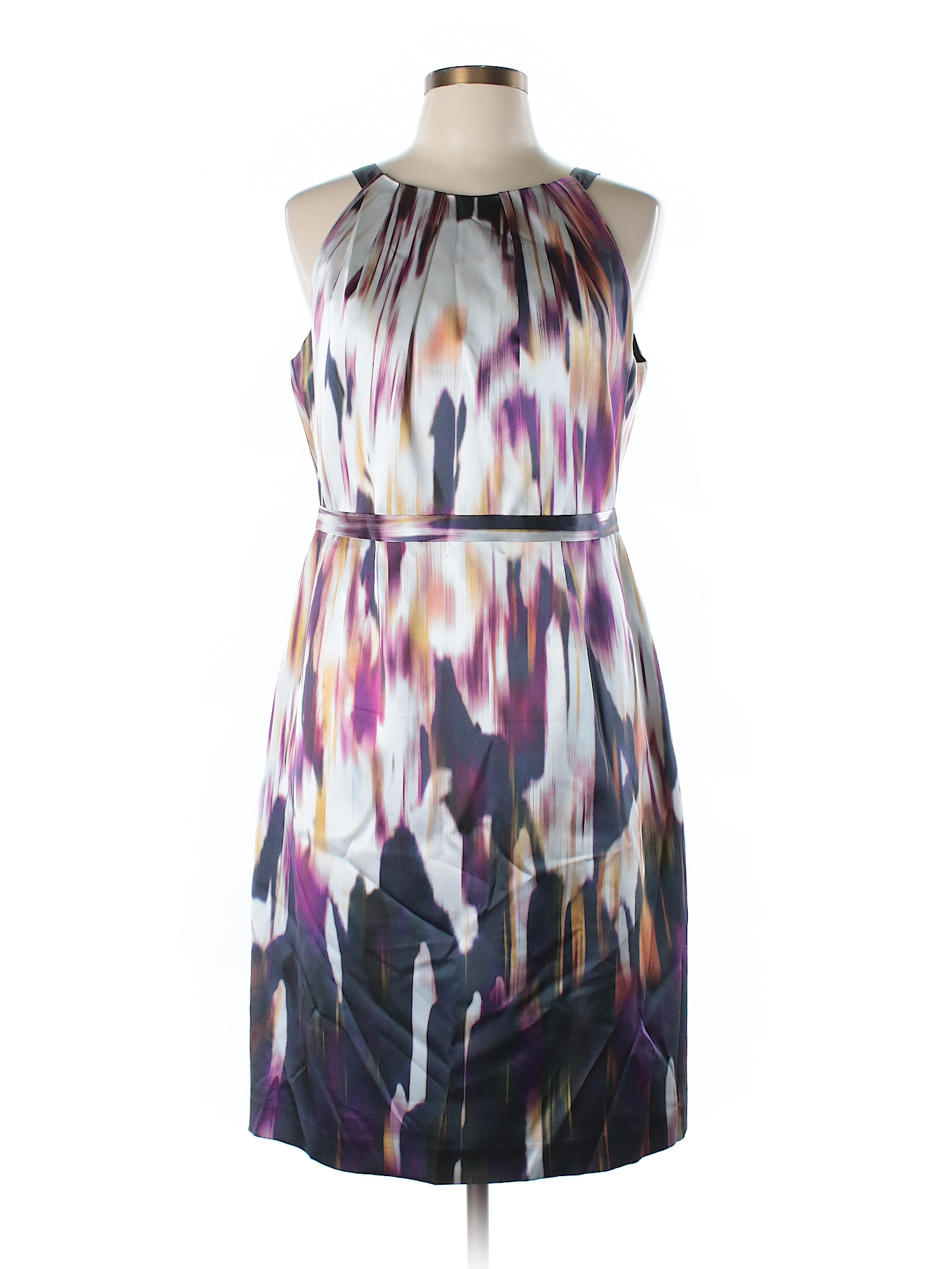 Elie Tahari Print Dark Purple Silk Dress Size 12 - 89% off | thredUP