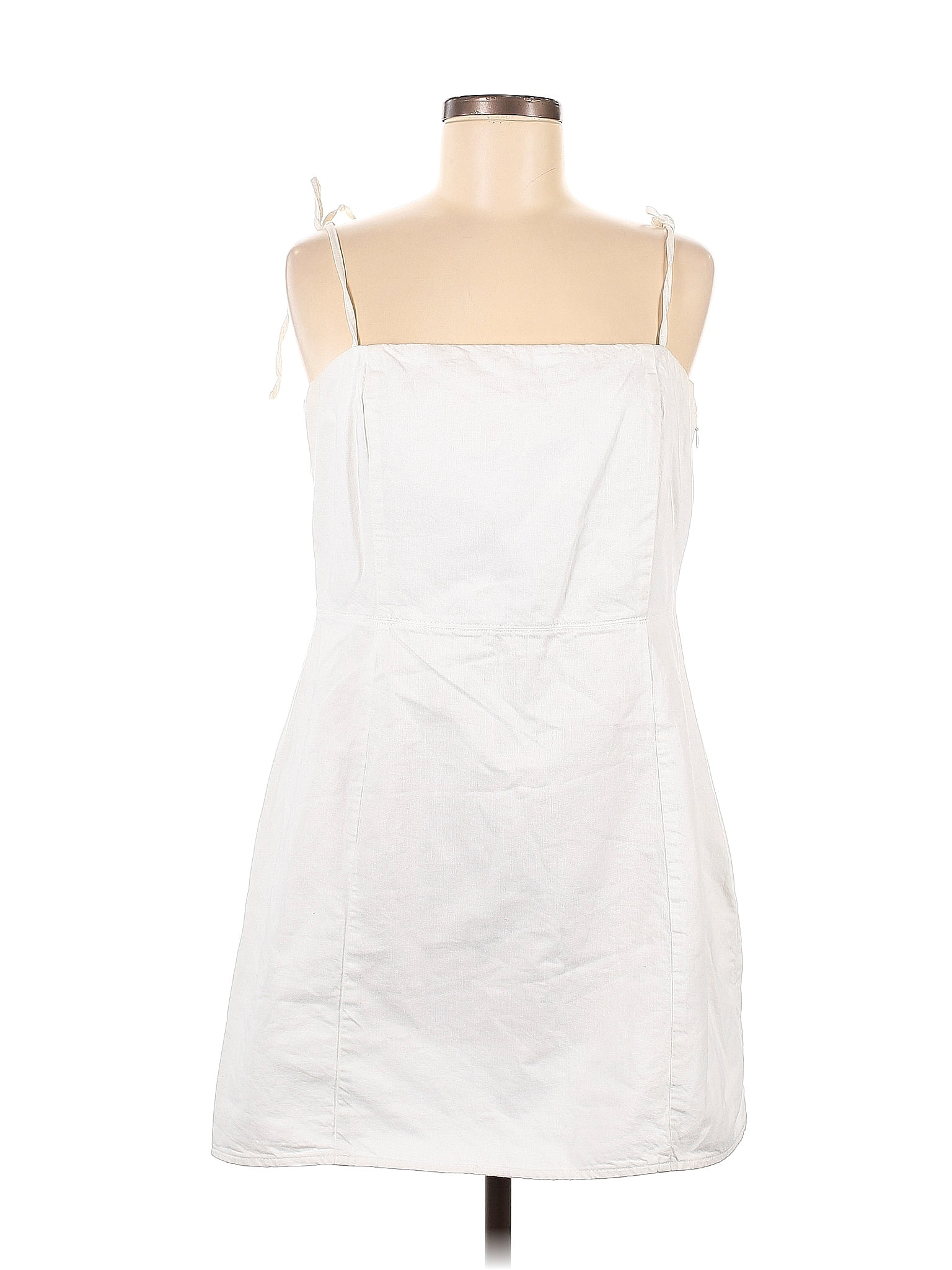 Zara 100 Cotton Solid White Casual Dress Size Xl 36 Off Thredup